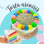 Torta para celebración. Torta arco iris