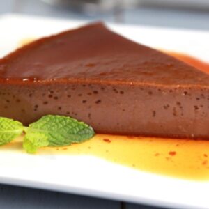 PORCION Flan de Chocolate Estevia