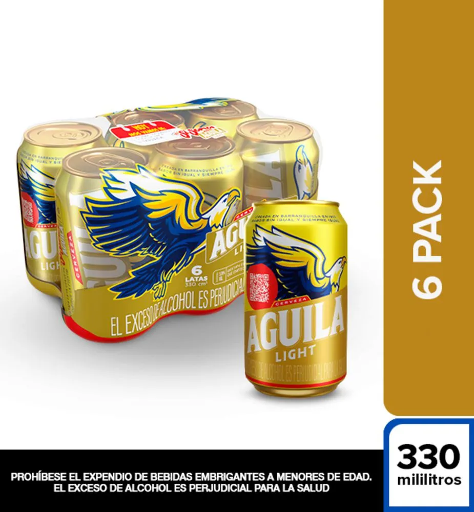 Cerveza Light Sixpack AGUILA LIGHT 1980 ml Cerveza Light Sixpack AGUILA LIGHT 1980 ml - Imagen 1