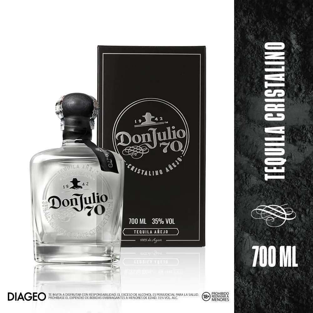 Tequila-reposado-70-x-750-ml-1671090_a Tequila DON JULIO 70 cristalino añejo (700 ml) - Imagen 1