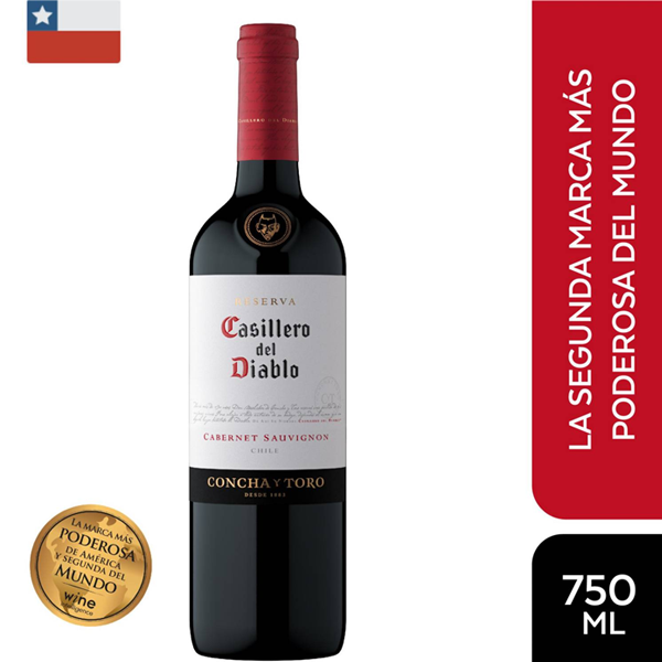 Vino Casillero del Diablo Cabernet Sauvignon 750ML Vino Casillero del Diablo Cabernet Sauvignon 750ML - Imagen 1