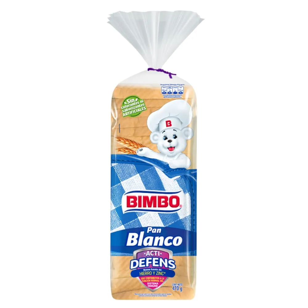 455U-1 Pan Blanco Actidefens Bimbo 470 g - Imagen 1